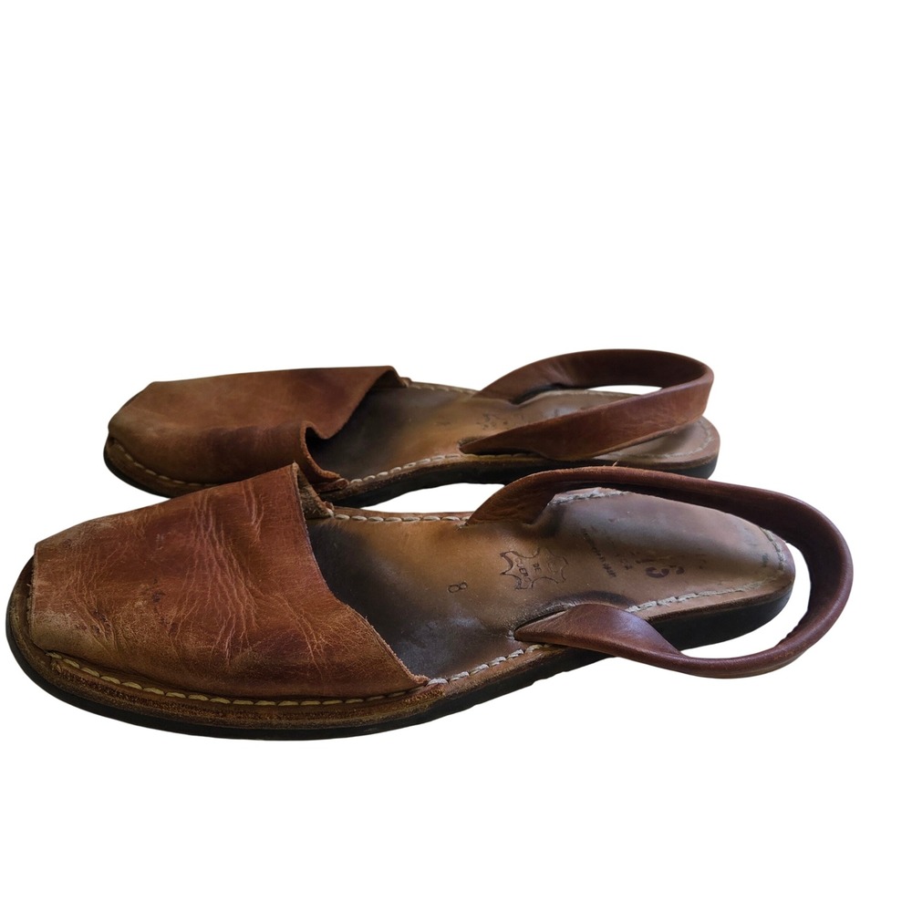 Avarca Pons Classic Tan Leather Menorcan Sandals Made in Spain Womens 8 EUR 38